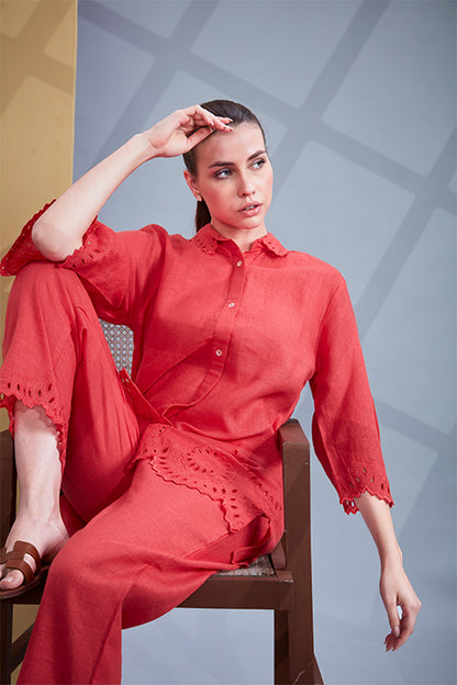 Scarlet edge Co-Ord Set