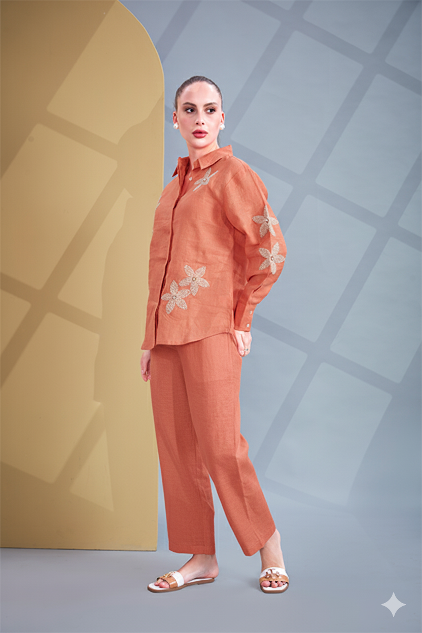 Orange Cream Co-Ord Set