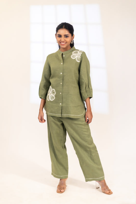 Sage Splendor Adorned Co-Ord Ensemble