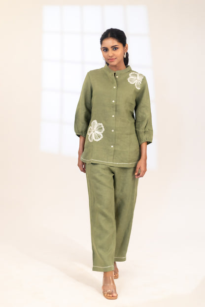 Sage Splendor Adorned Co-Ord Ensemble