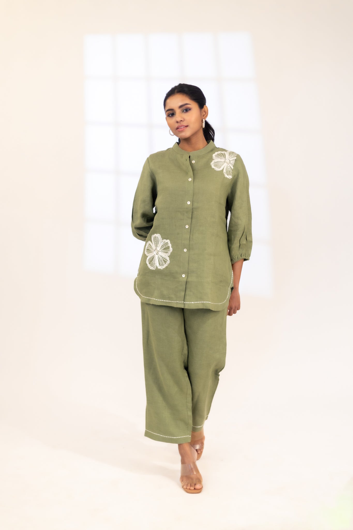 Sage Splendor Adorned Co-Ord Ensemble