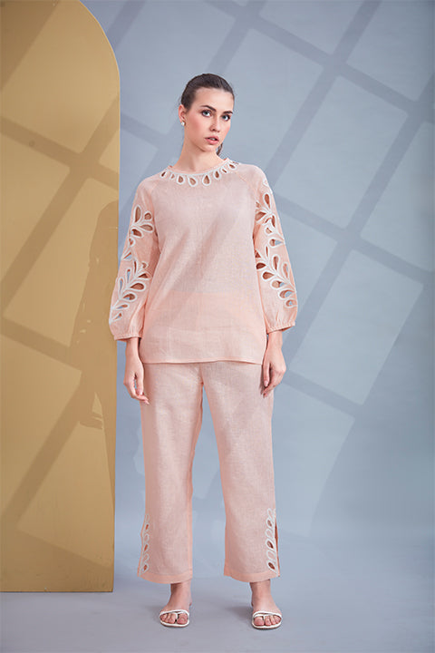 The Peach gaze Co-Ord Set