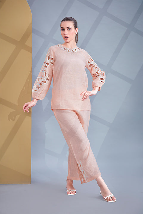 The Peach gaze Co-Ord Set