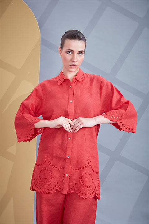 Scarlet edge Co-Ord Set