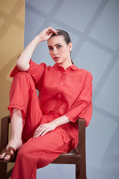 Scarlet edge Co-Ord Set