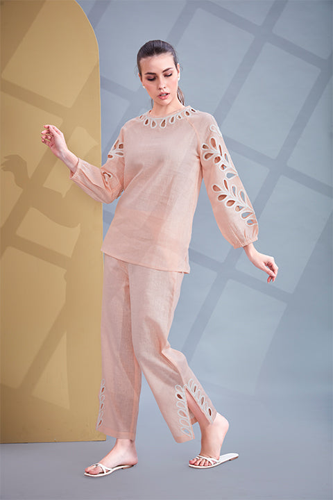 The Peach gaze Co-Ord Set