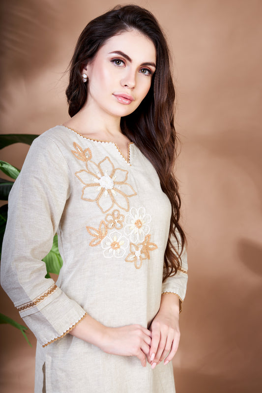 Linen Shore Kurti Set