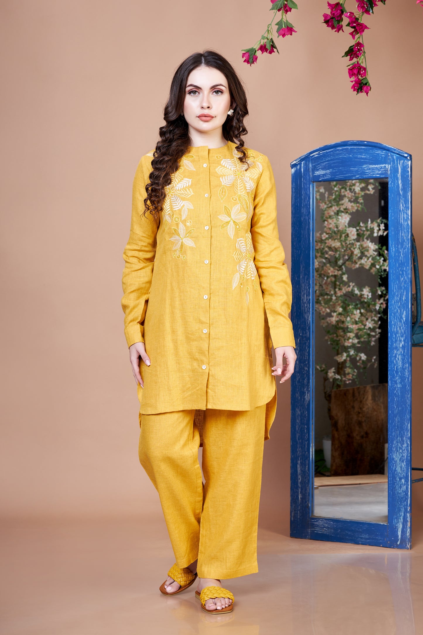 Mustard Wave Tunic Set