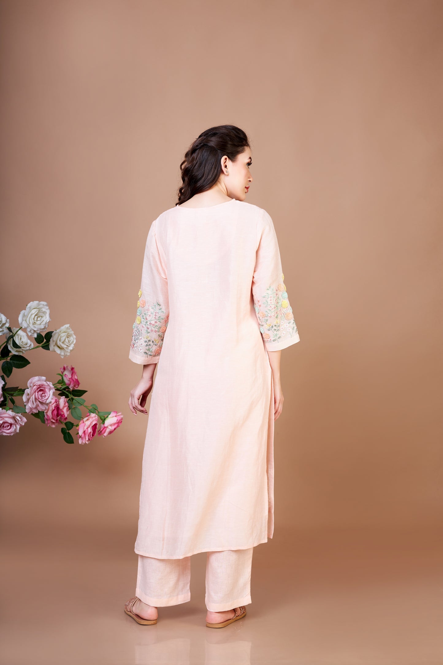 Peach Botonical Bliss Kurta set