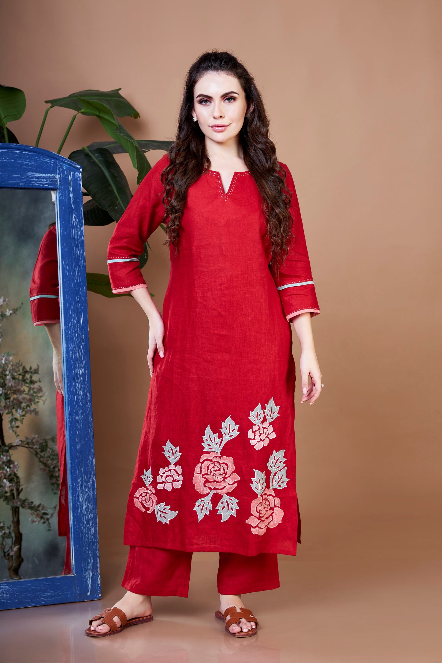 Ruby Bloom Kurta Set