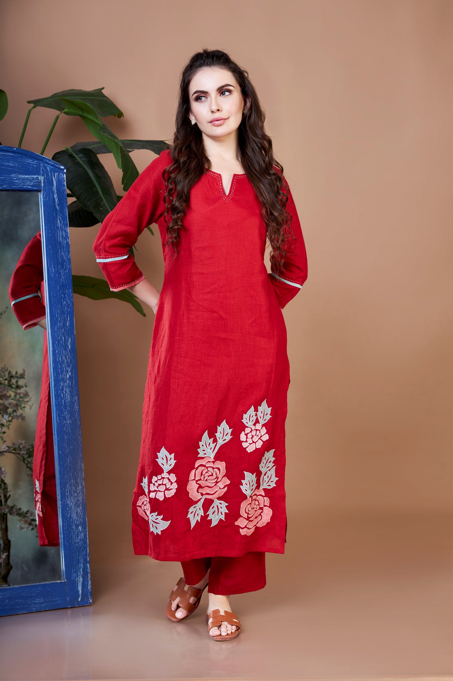 Ruby Bloom Kurta Set