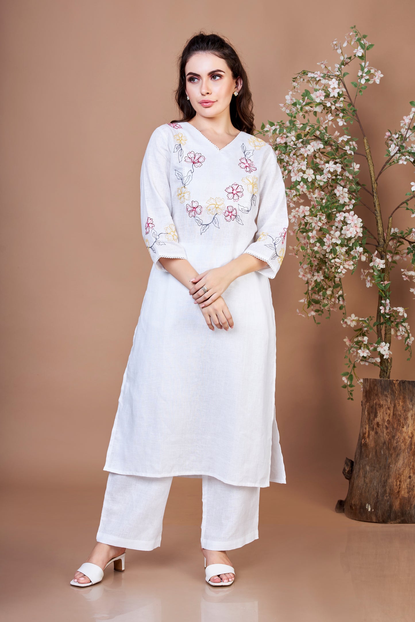 Ivory Blossom Tunic Set