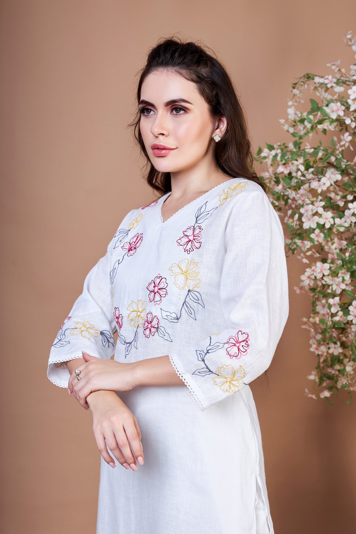 Ivory Blossom Tunic Set