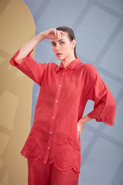 Scarlet edge Co-Ord Set